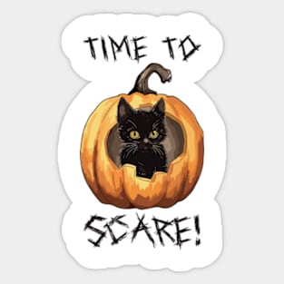 Halloween Cat - Black Kitty in a Pumpkin Sticker